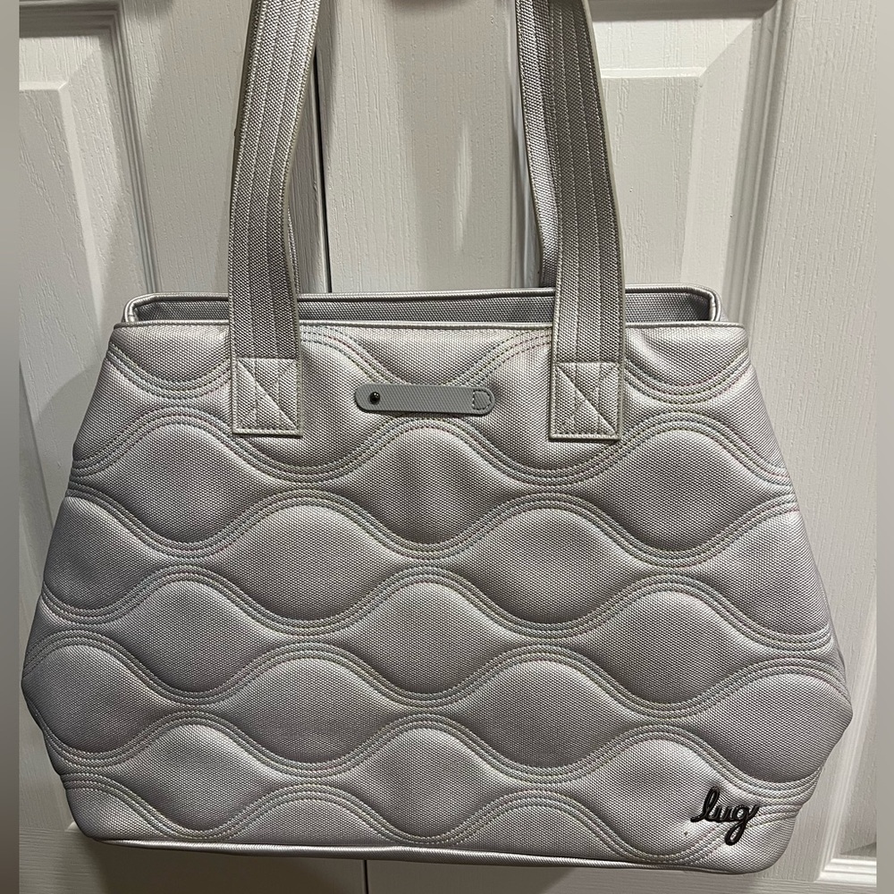 LUG Tempo Matte Luxe VL Tote Bag - Metallic Silver IcePop Stitch